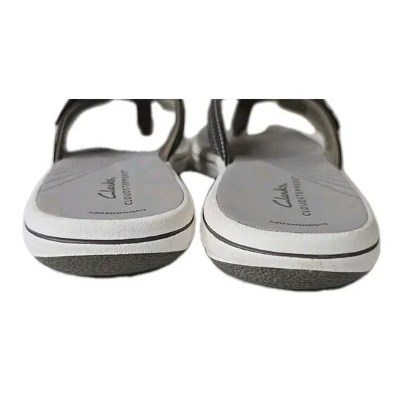 Clarks NWOB Women's 8 M Cloudsteppers Brinkley Flora Sandals Pewter NEW - Picture 4 of 6